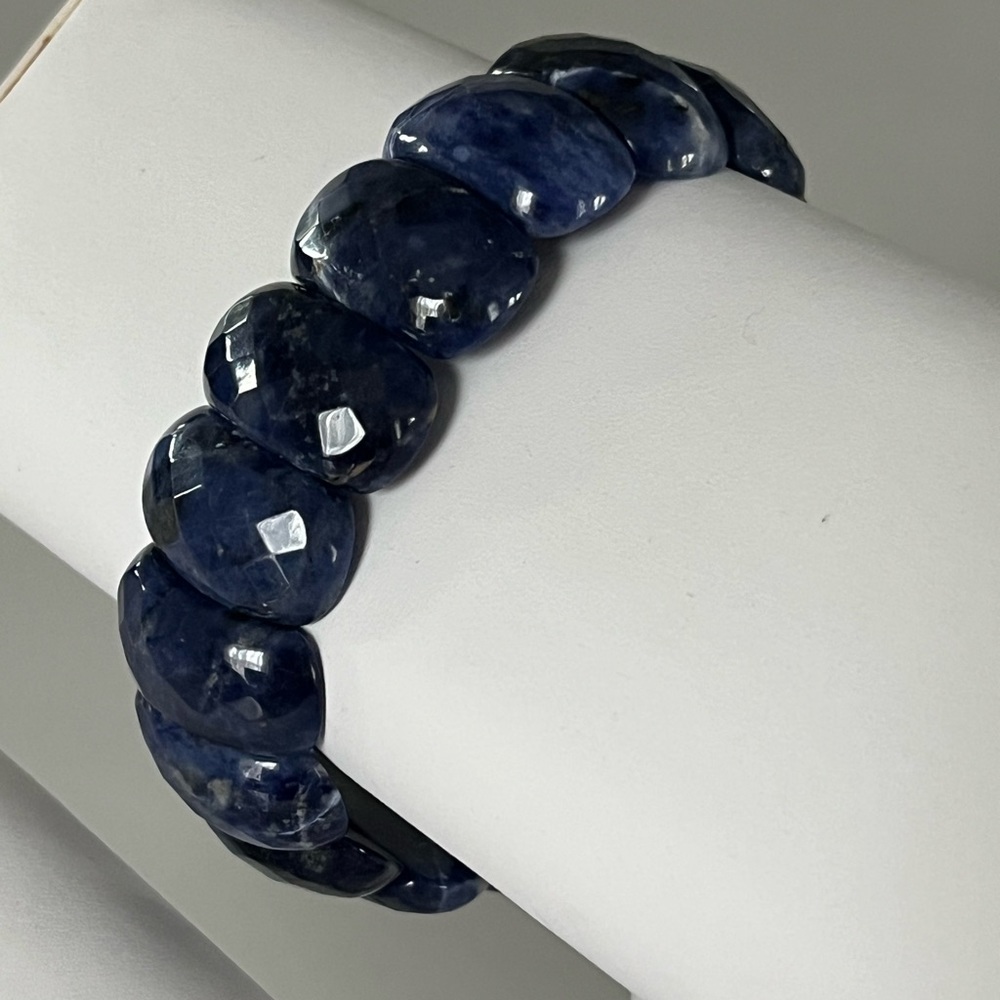 Natural Sodalite Bracelet | Dark Blue View 2